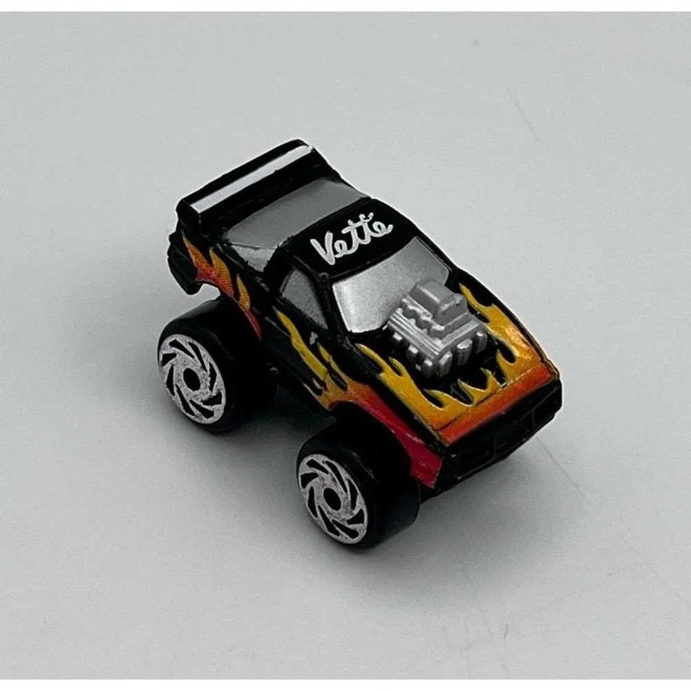 Vintage Road Champs Mini Monster Truck Corvette‎ Black Flames